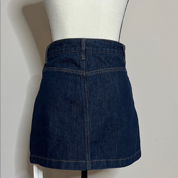 👖🚙👥Dark Blue Button-Front Denim Mini Skirt - Picture 12 of 14